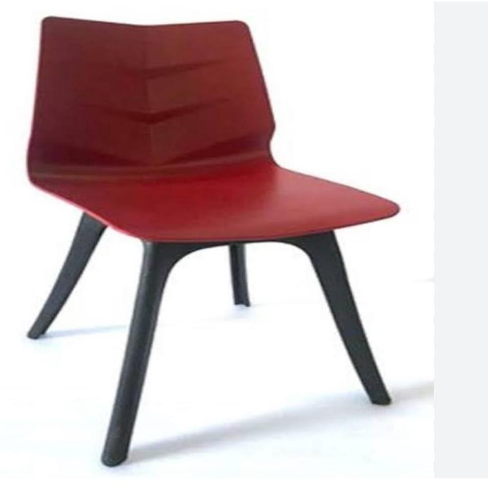 Om Woods Sweden Pvc Leg Chair - Eco-friendly Plastic, Smooth Finish, Lustrous Red Color | Ideal For Indoor Use, Good Quality, Non-stackable Design