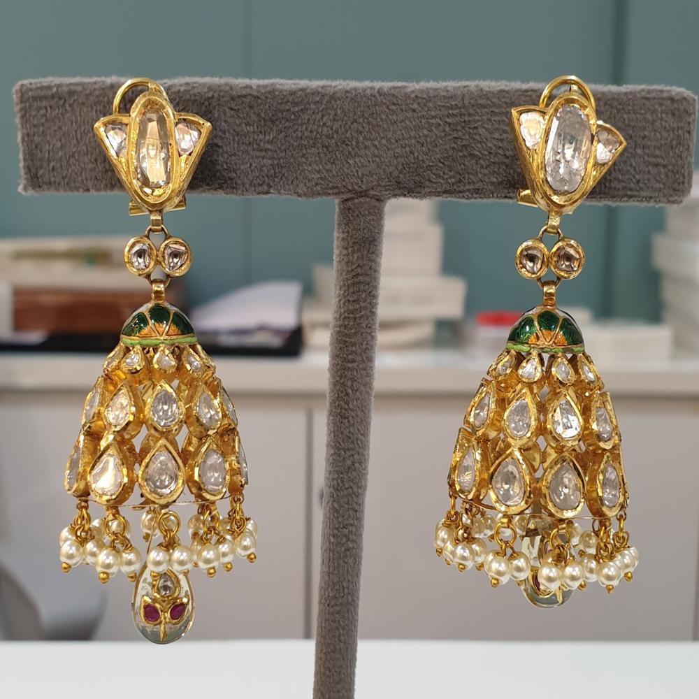 18kt Diamond Polki Jhumki Earring