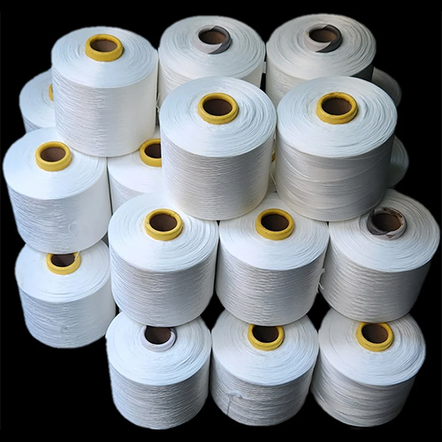Plain White 900 Tex Denier Semi-Dull (Dty) Drawn Texturised Polyester Yarn - Attributes: Durable
