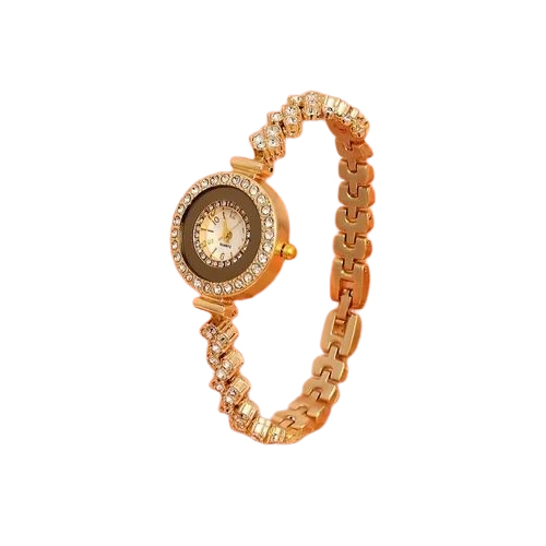 Golden Ladies Bracelet Watches - Finishing: Smooth