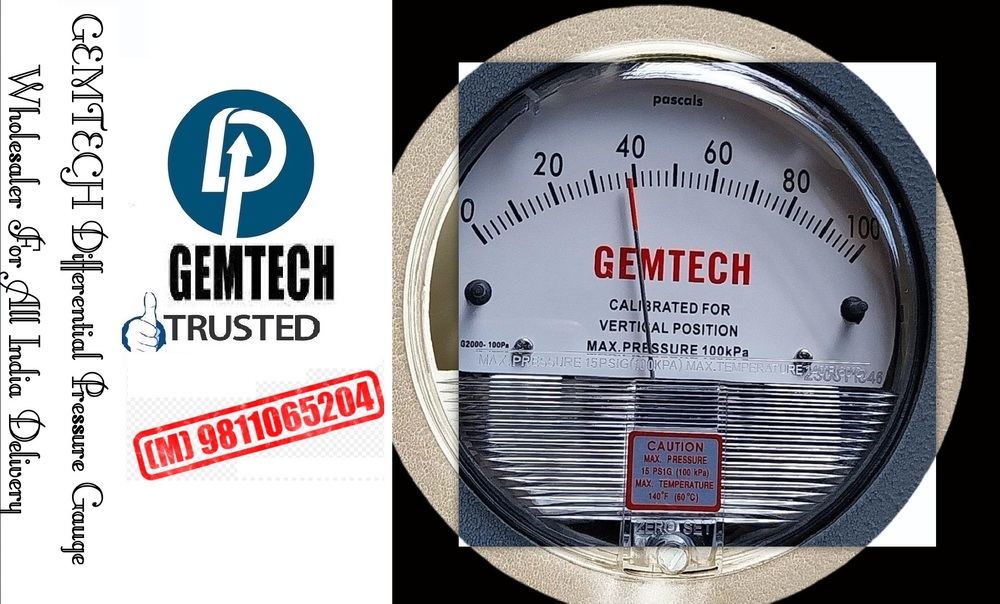 GEMTECH Differential Pressure Gauges Distributors for Bareilly (UP)
