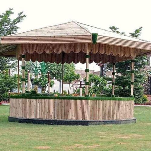 Brown Bamboo Garden Gazebo - Life Span: 15 Year