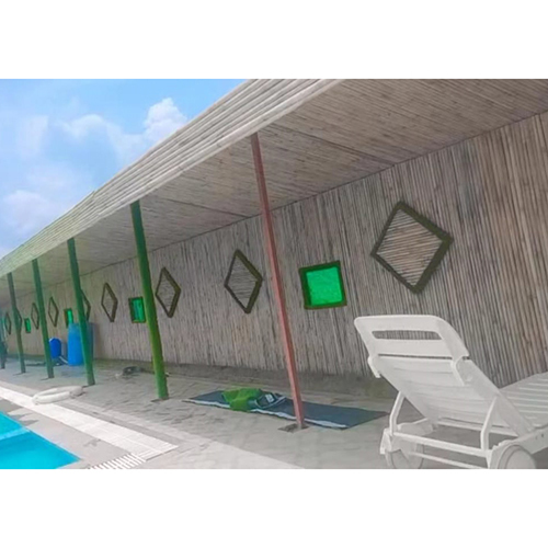 Modular Bamboo Hut For Swimming Pool - Color: Brown