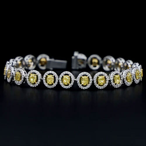 Yellow and White Natural Diamond Bracelet