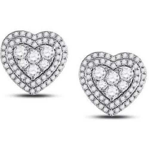 Heart Shaped Diamond Earrings