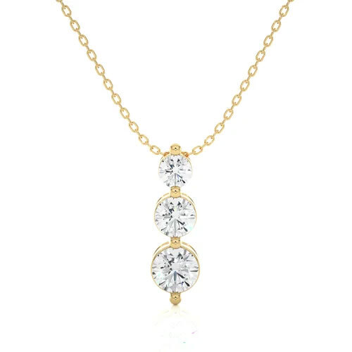 Three Stone Diamond Necklace