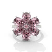 Pink Diamond Flower Ring - Diamond Cut: Very Good