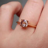 Natural Peach Pink Sapphire Cushion Cut