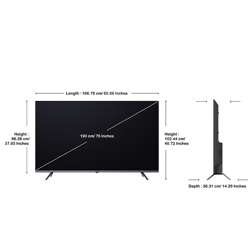 75 Inch Web Os Led Tv - Color: Black