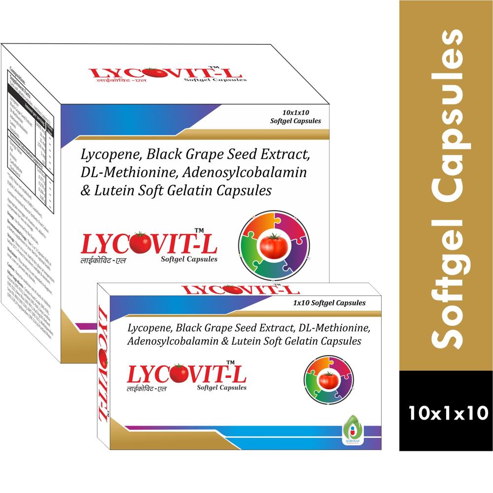 LYCOVIT L CAPSULE - Lycopene10000mcg,black Grape Seed Extract 10mg,d.l.methionine 25mg,adenosylcobalamin 250mcg,lutein 3mg