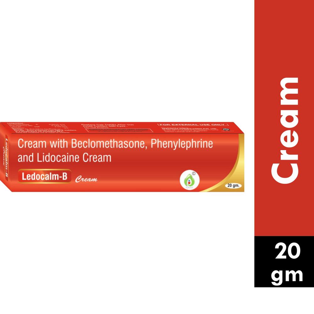 LEDOCALM B CREAM - Beclomethasone Dipropionate Ip 0.025% W/w, Phenylephrine Hci Ip 0.10% W/w, Lidocaine Ip 2.5% W/w, Excipients