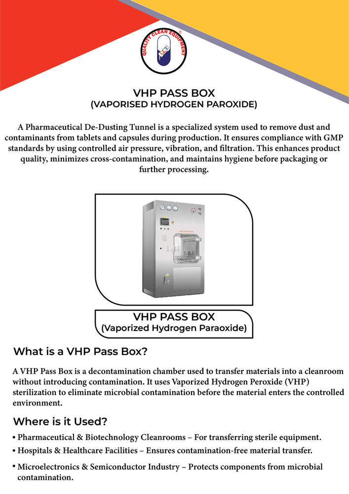 Vaporized Hydrogen Paraoxide Pass Box (VHP Pass Box)