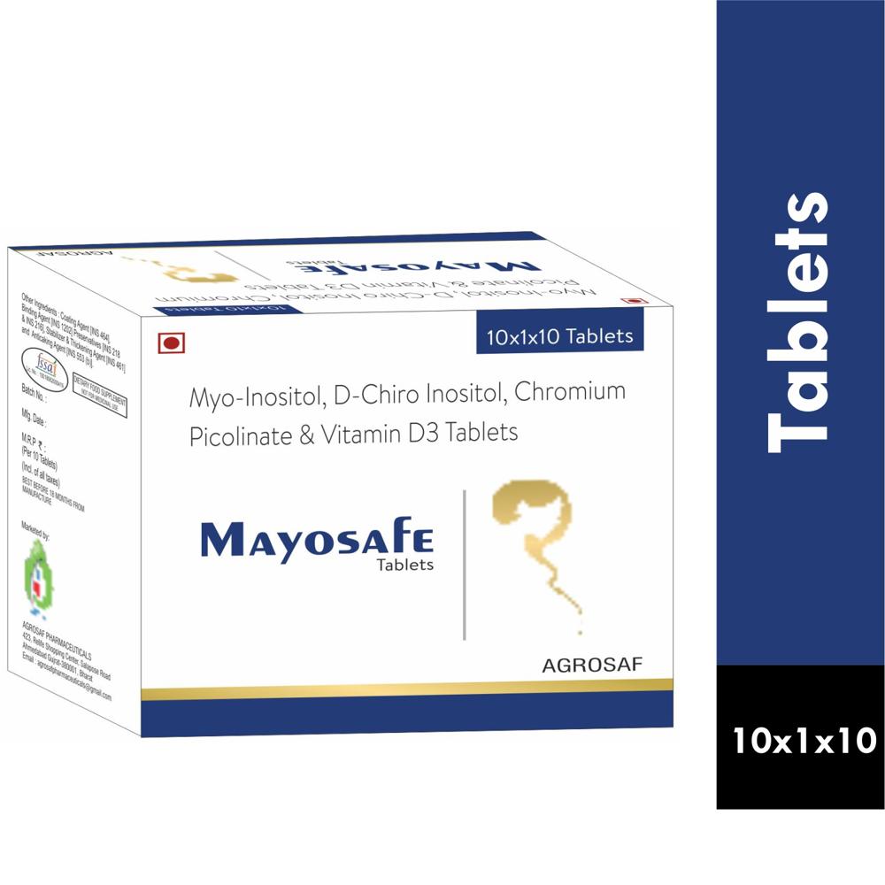 MAYOSAFE TABLET - Myo-inositol 550mg + D-chiro Inositol 13.8mg + Chronium 100mcg + Vitamin D3 200iu