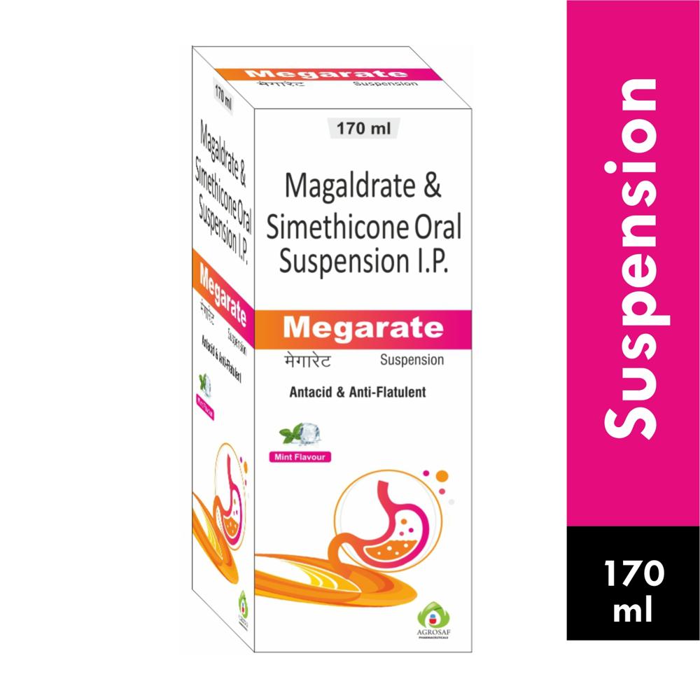 MEGARATE SUSPENSION  - Magaldrate I.p.480 Mg (added As Paste) + Simethicone I.p. 20 Mg