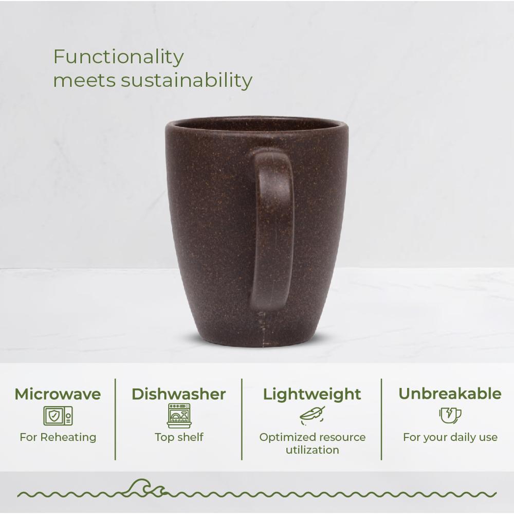 300ml Cocoa Bean Drinking Mug - Ceramic Type: Rice Husk Biocomposite