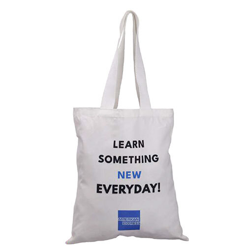 American Express Sublte White Canvas Bag - Design: Plain