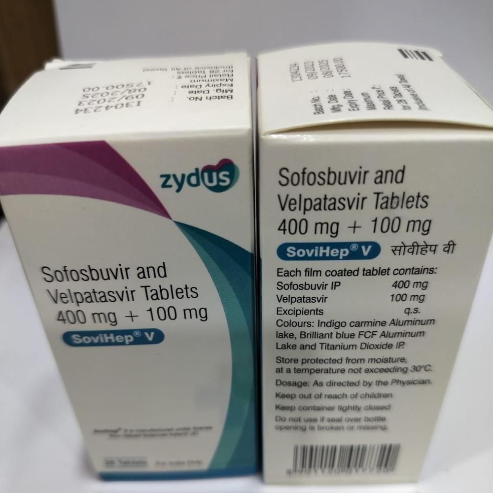 Sovihep V Sofosbuvir 400mg + Velpatasvir 100mg Tablet - Origin: India