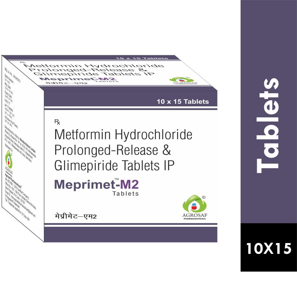 MEPRIMET M2 TABLET - GLIMEPIRIDE 2MG+METFORMIN 500MG