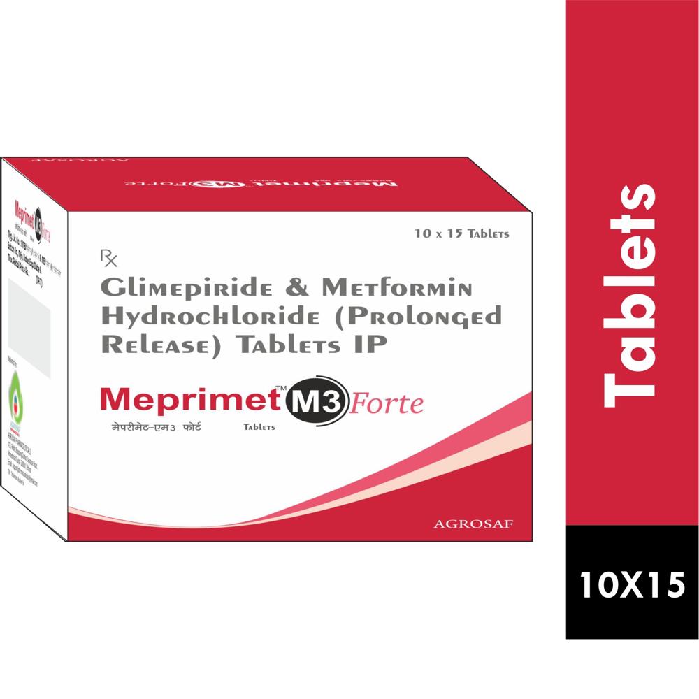 MEPRIMET M3 FORTE TABLET - Glimepiride (3mg) + Metformin (1000mg)