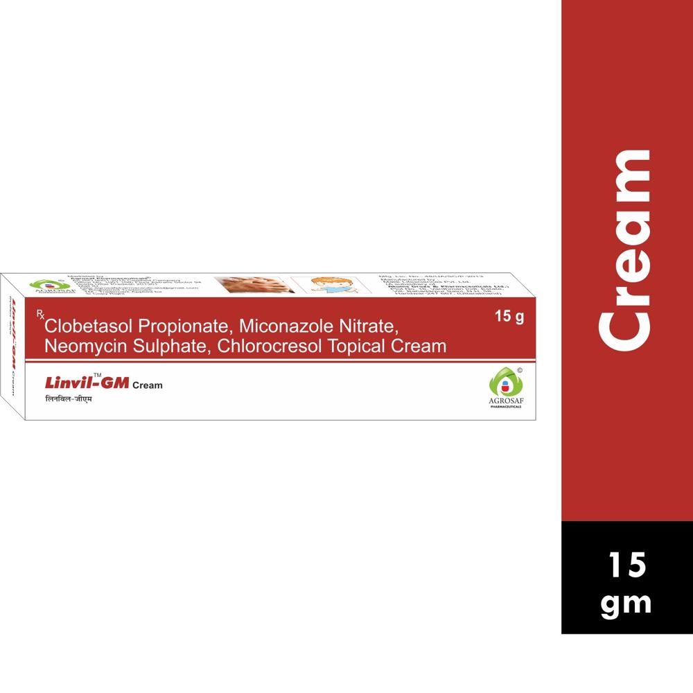 LINVIL GM CREAM - Clobetasol (0.05%ww) + Miconazole (2%ww) + Neomycin (0.5%ww)