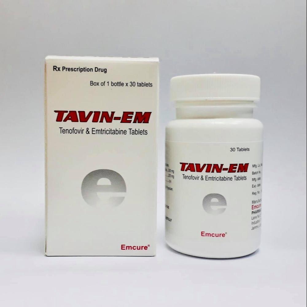 Tavin EM Emtricitabine (200mg) + Tenofovir disoproxil fumarate (300mg) Tablet 