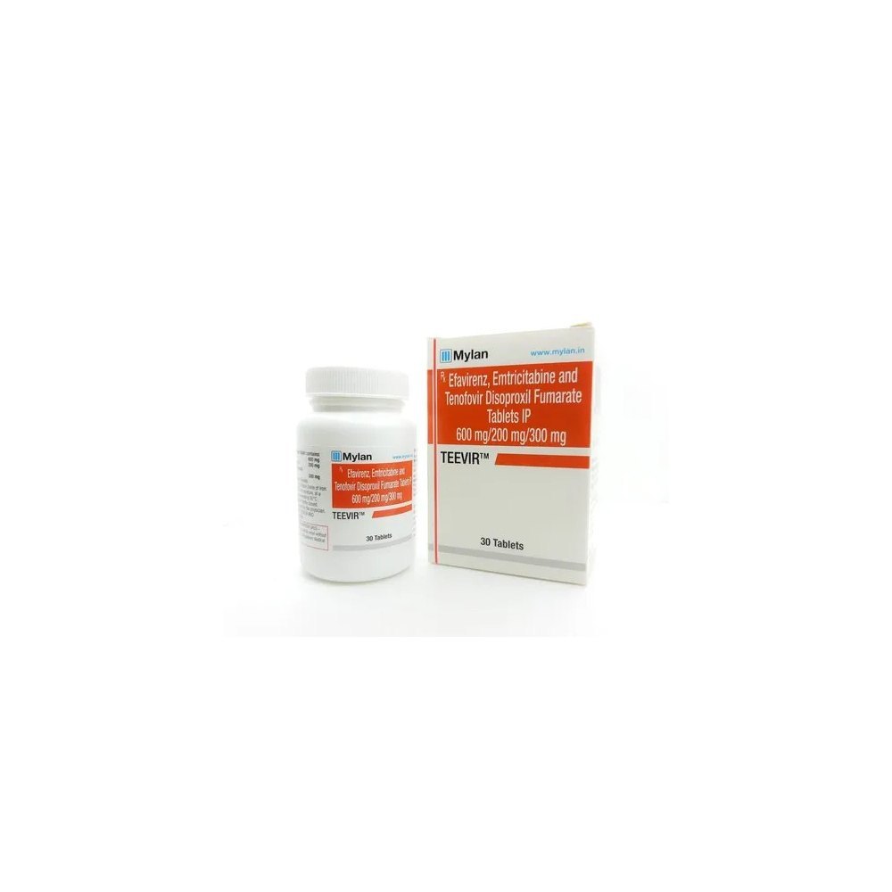 Teevir  Emtricitabine (200mg) + Tenofovir disoproxil fumarate (300mg) + Efavirenz (600mg) Tablet