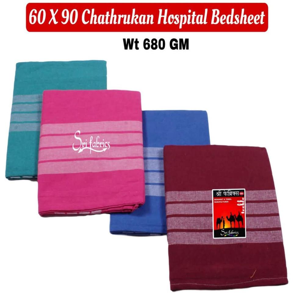 60X90 Inch Chathrukan Maroon Hospital Bedsheet with pillow cover Set