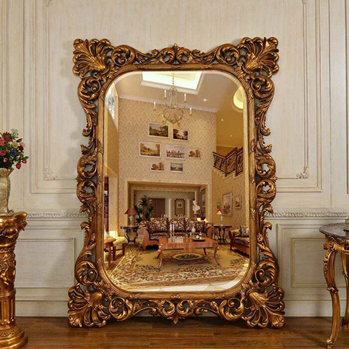 Wooden Frame Mirror - Color: Golden