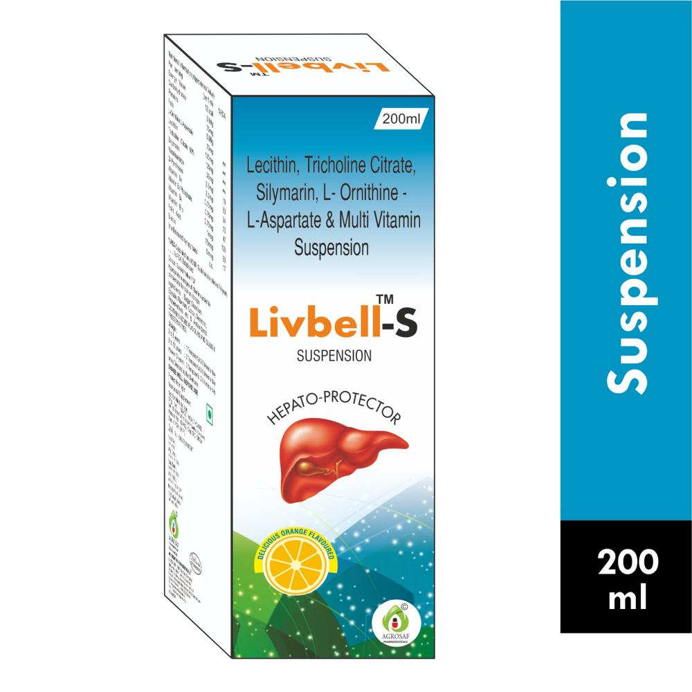 LIVBELL S SUSPENSION -Lecithin,tricholine Citrate,silymarin,lornithin-l-aspartate & Multi Vitamin Syrup