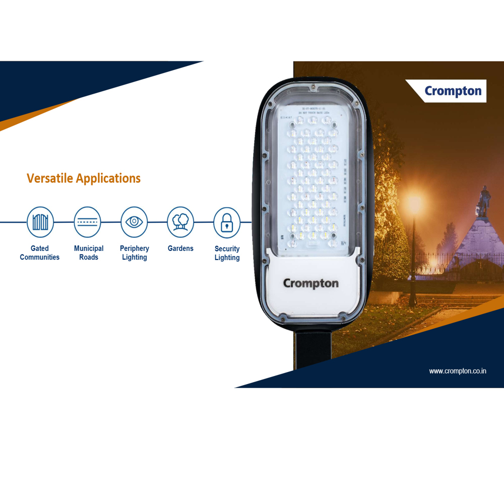 45W Street Light Wanderer Neo ERP-428-45-57-HL2-LM-NBK Make Crompton