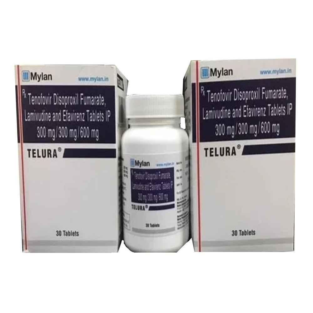 Telura Lamivudine (300mg) + Tenofovir disoproxil fumarate (300mg) + Efavirenz (600mg) Tablet 