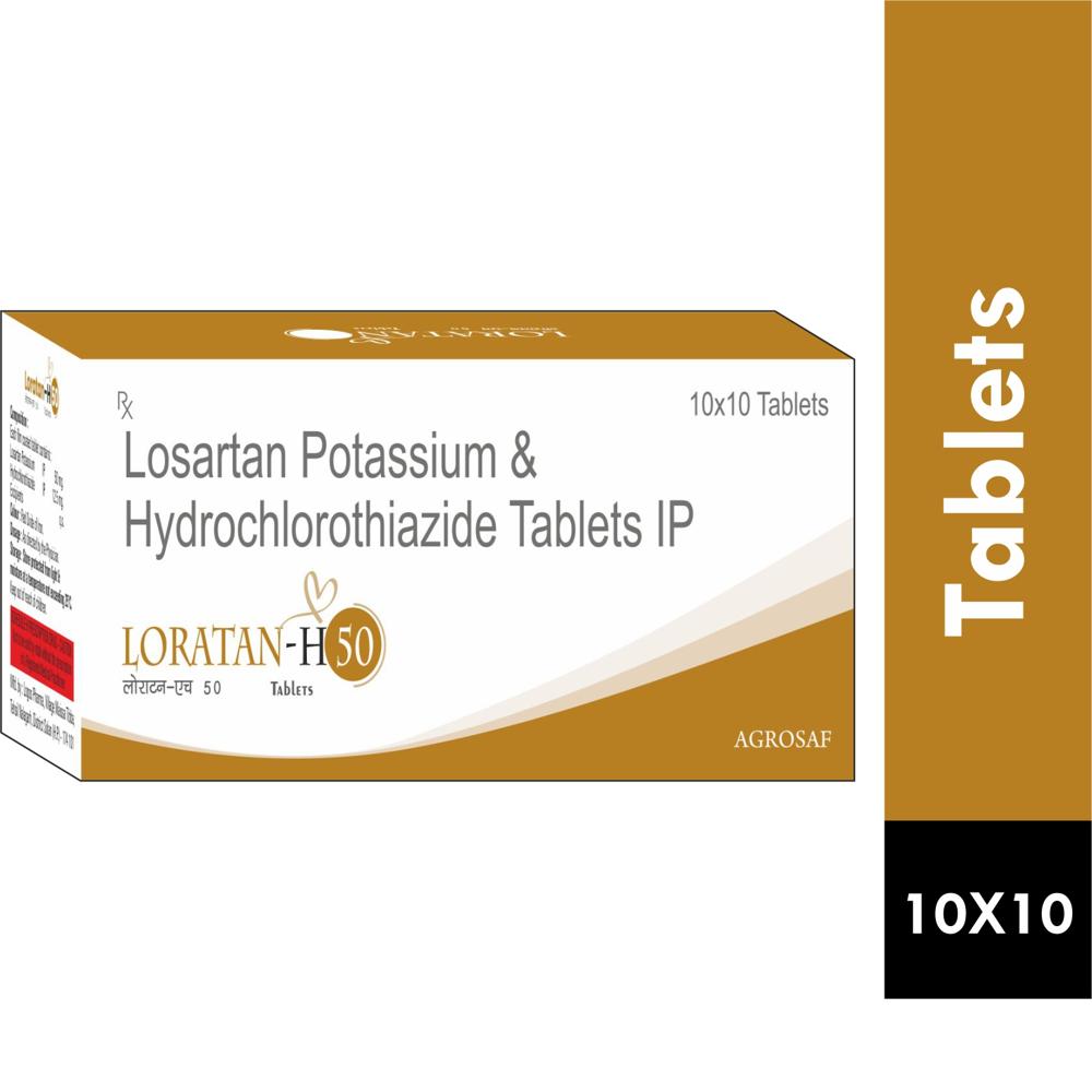 LORATAN H 50 TABLET - Losartan Potassium 50 mg & Hydrochlorothiazide 12.5 mg