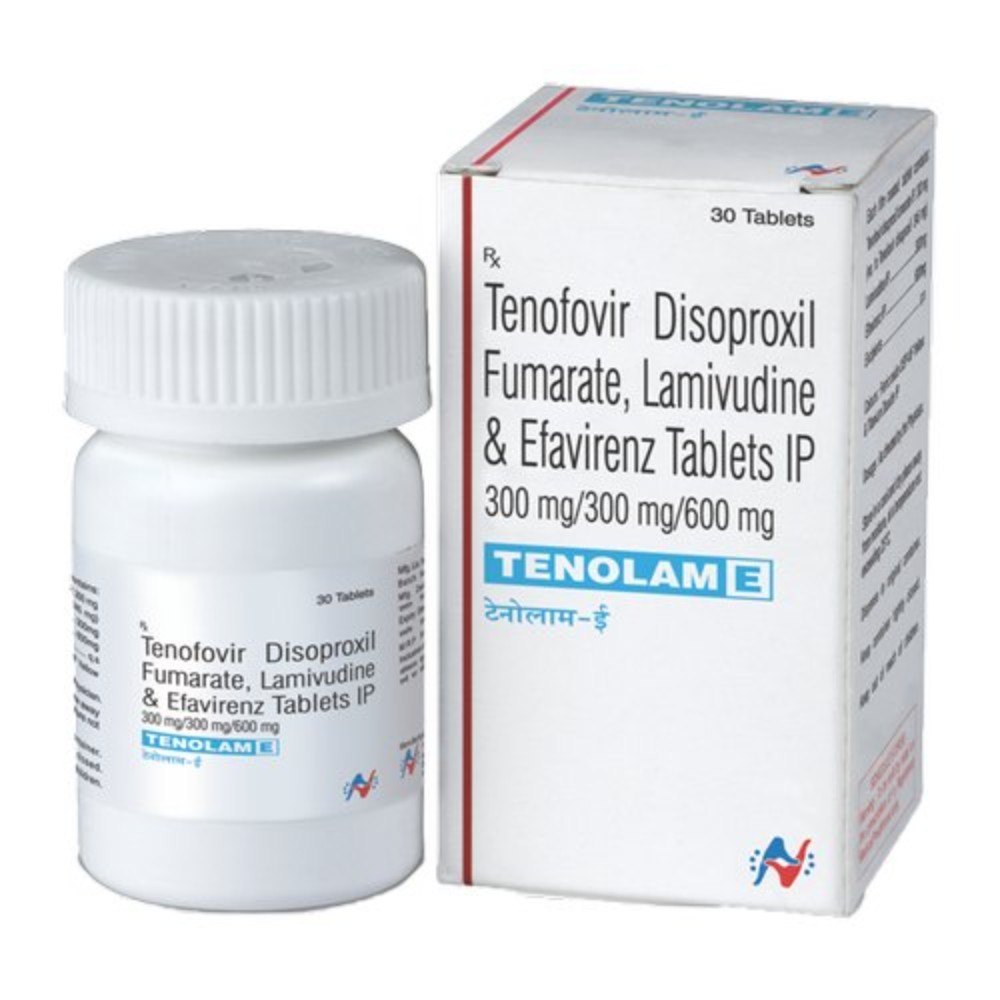 Tenolam E Efavirenz (600mg) Lamivudine (300mg) + Tenofovir disoproxil fumarate (300mg)