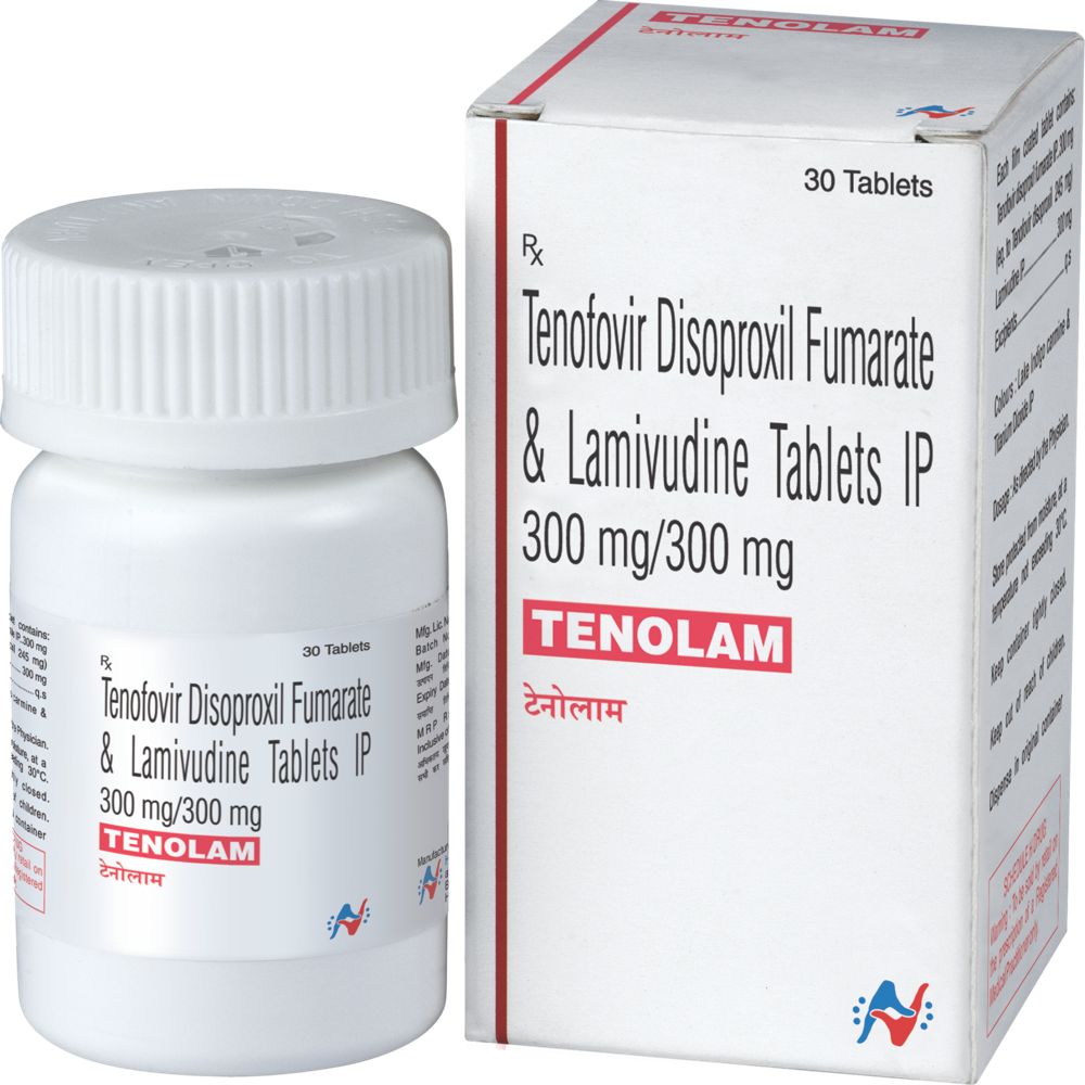 Tenolam  Lamivudine (300mg) + Tenofovir disoproxil fumarate (300mg) Tablet