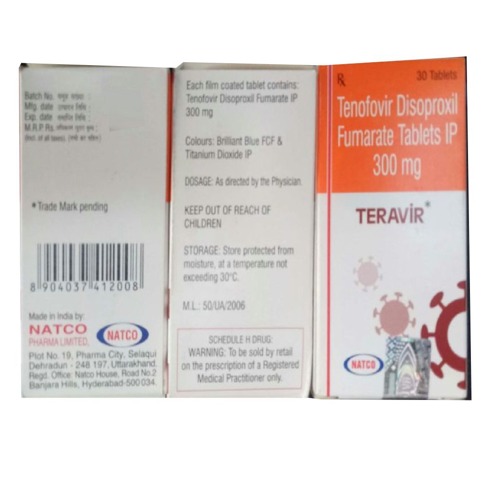 Teravir Tenofovir disoproxil fumarate Tablet 300mg