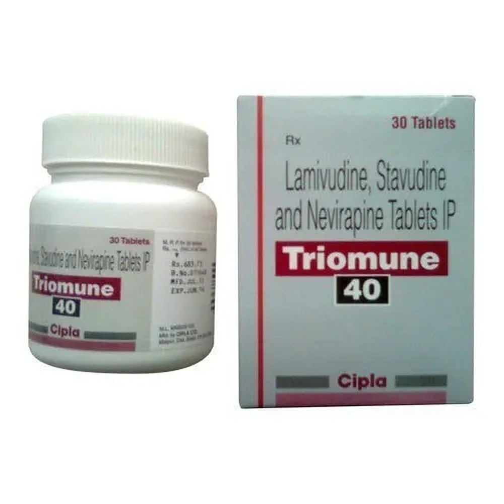 Triomune Lamivudine 150 mg + Nevirapine 200mg + Stavudine 40mg Tablet 