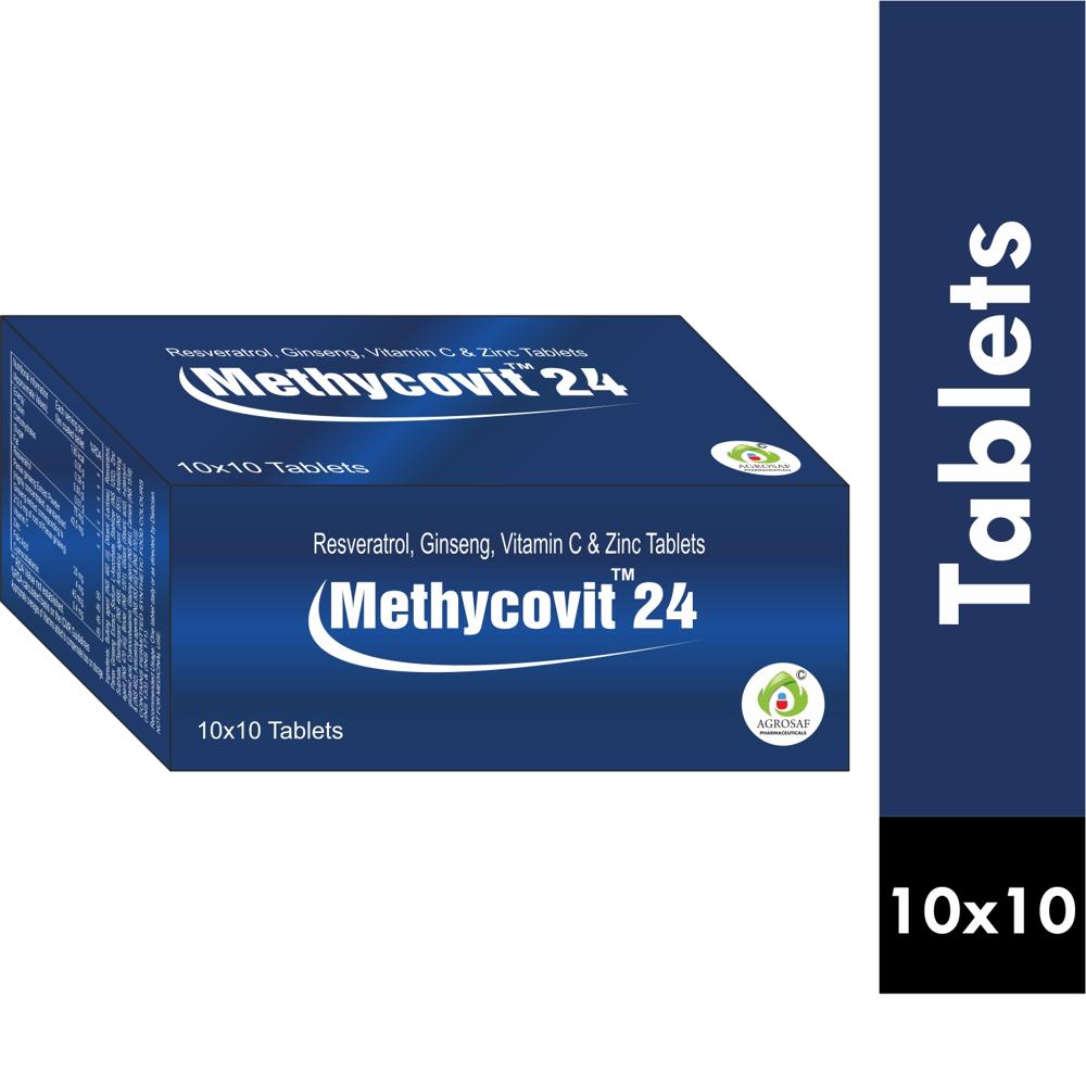 METHYCOVIT 24 TABLET - Cyanocobalamin 0.4 Mcg+elemental Zinc 4 Mg+folic Acid 45 Mcg+panax Ginseng Extract 42.5 Mg+resveratrol 75 Mg+vitamin C 20 Mg