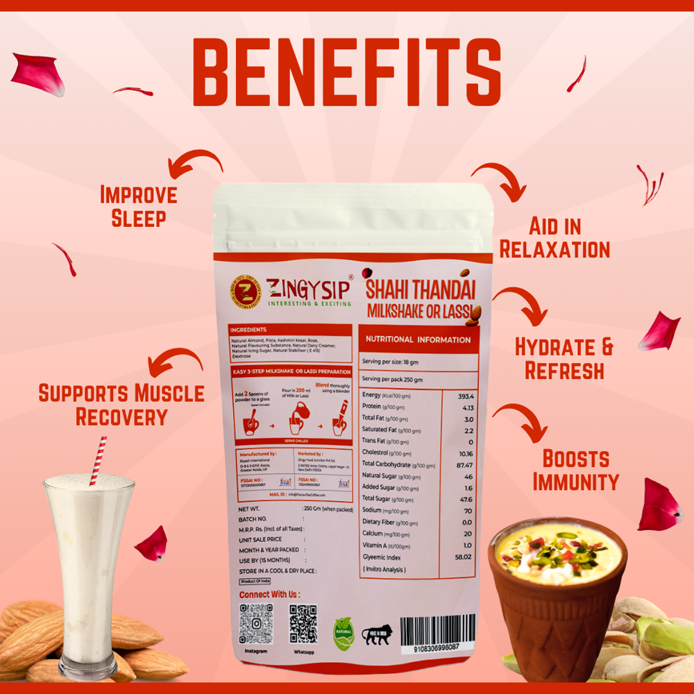 Shahi Thandai Milkshake - Alcohol Content (%): 98
