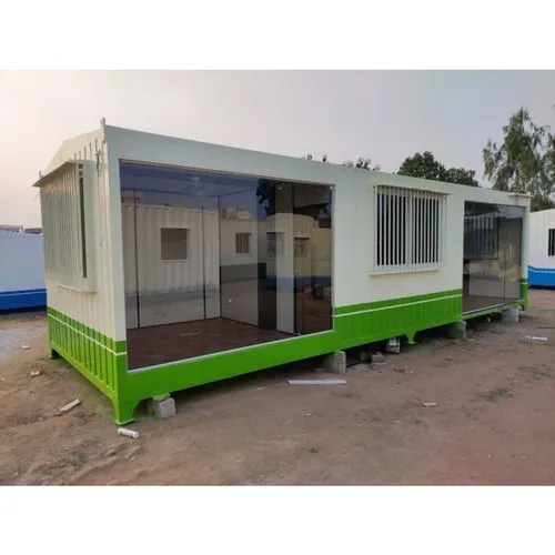 Industrial Porta Cabin - Steel & Container Build, 15 Feet Height, Custom Color Options | High Wind Resistance, Robust FRP Roof, Alloy Aluminum Sliding Windows
