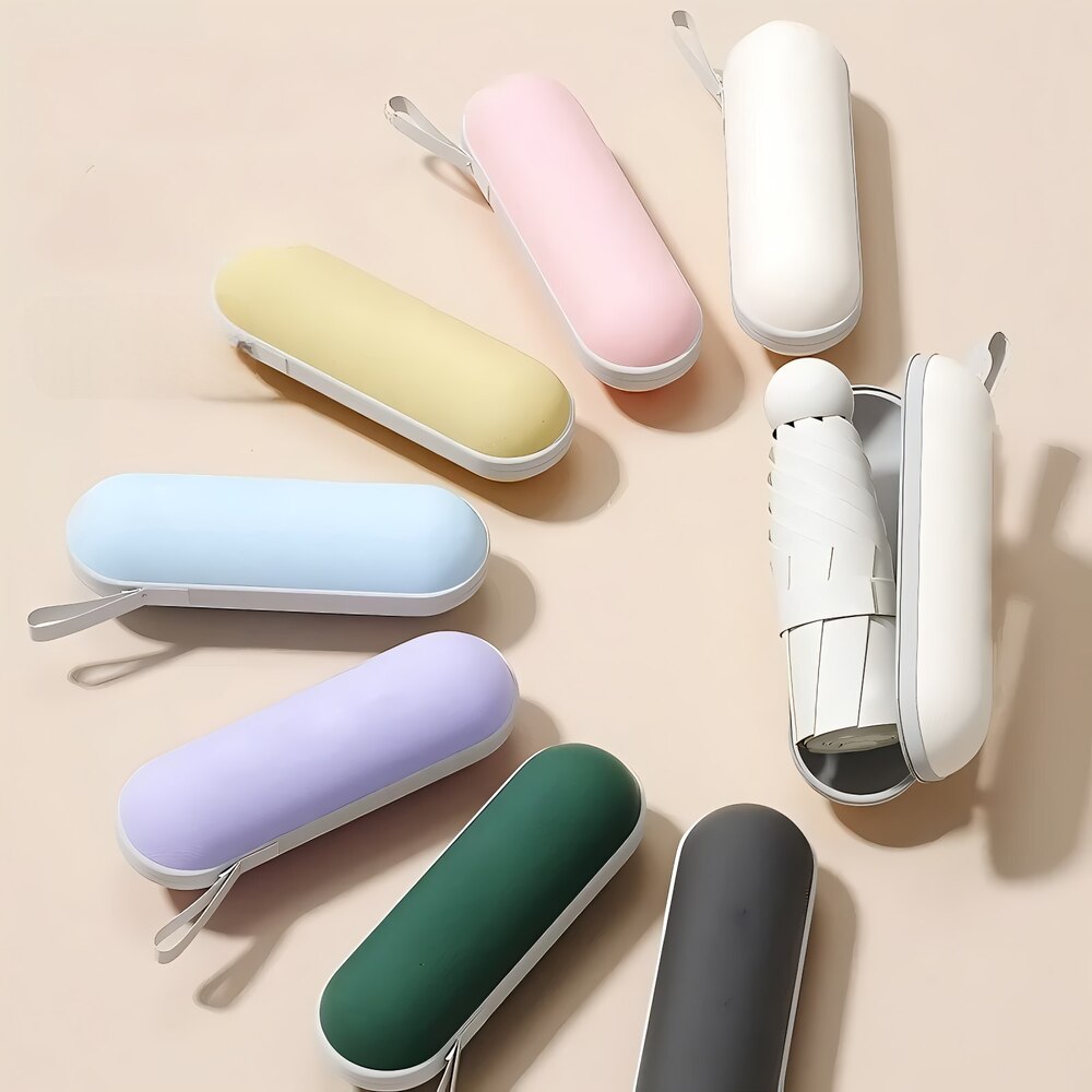 Capsule Umbrella With Box Compact Travel Umbrella with Zipper Case