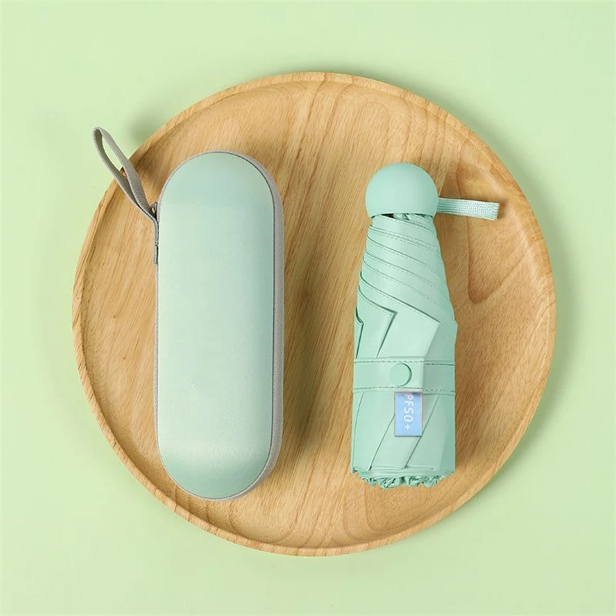 Capsule Umbrella With Box Compact Travel Umbrella With Zipper Case