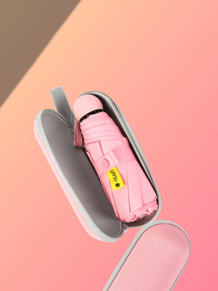 Capsule Umbrella With Box Compact Travel Umbrella With Zipper Case