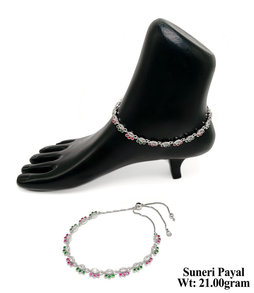 92.5 Silver Anklets - Intricately Crafted Designs, Perfect For Casual Wear And Festive Occasions