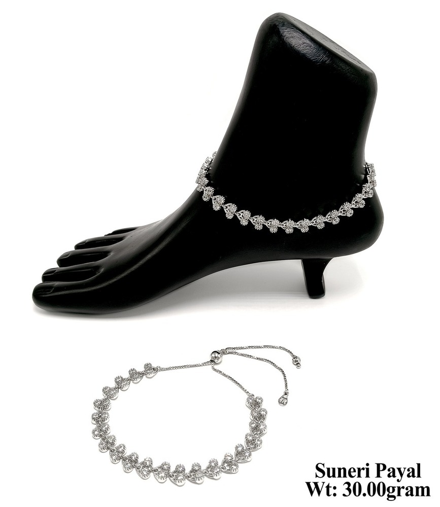 92.5 Silver Anklets - Intricately Crafted Designs, Perfect For Casual Wear And Festive Occasions