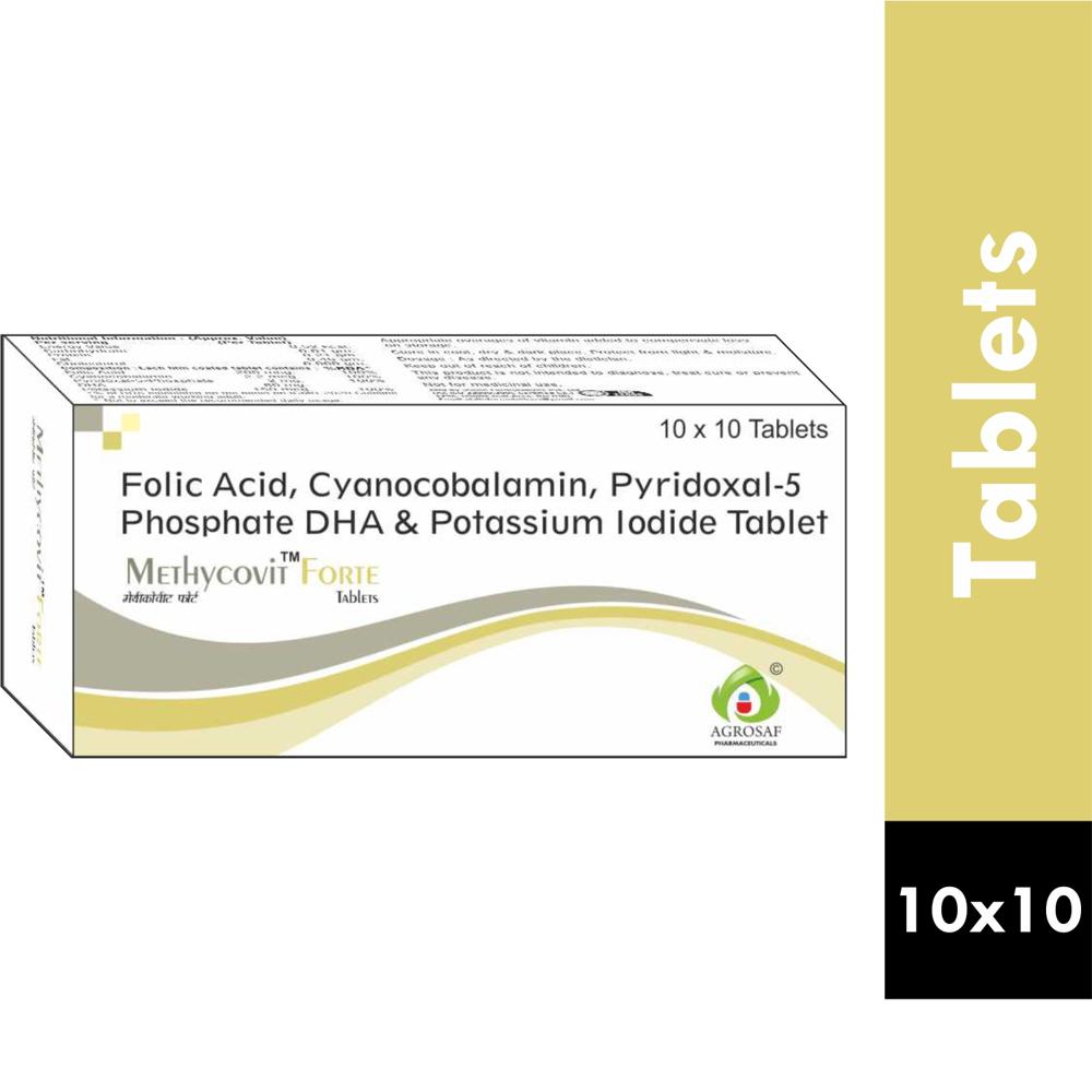 METHYCOVIT FORTE TABLET - Folic Acid(200mcg), Cyanocobalamin(2.2mcg), Pyridoxal-5-phosphate(2mg), Dha(60mg) With Potassium Iodine(150mcg)