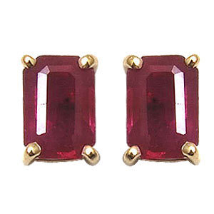 Ruby Octagon Gold Earring, Studs Earrings Gender: Women'S