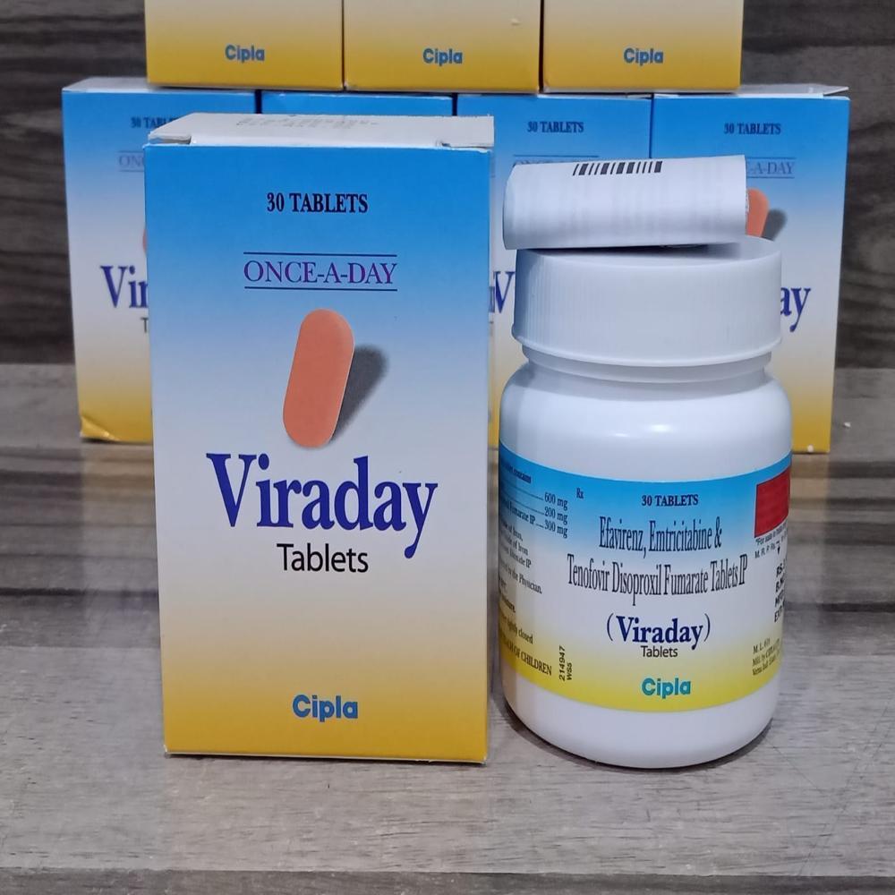 Viraday Emtricitabine (200mg) + Tenofovir disoproxil fumarate (300mg) + Efavirenz (600mg) Tablet 