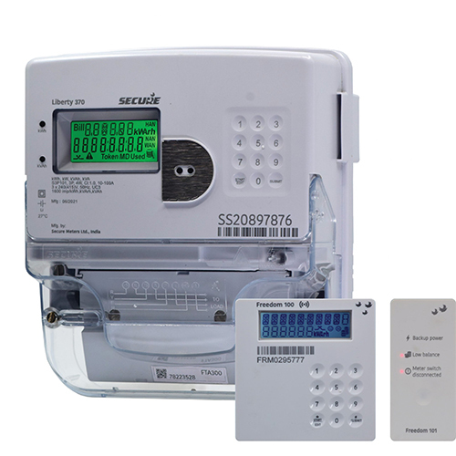Liberty 370 Dual Register Electricity Meter - Color: White