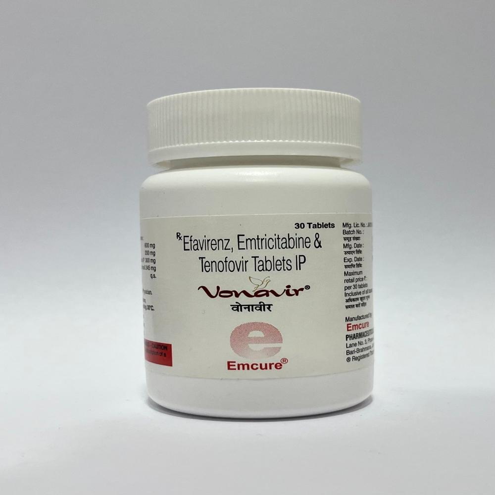Vonavir Emtricitabine (200mg) + Tenofovir disoproxil fumarate (300mg) + Efavirenz (600mg) Tablet 