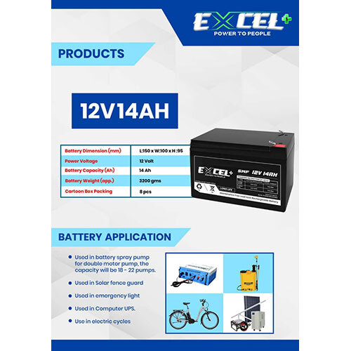 12v 14ah Double The Power Battery - Nominal Voltage: 12 Volt (V)
